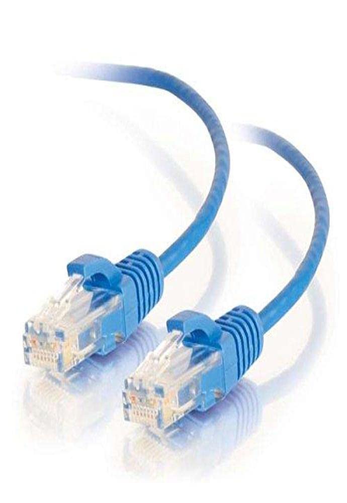 C2G Legrand Cat6 Slim Ethernet Cable, Snagless Unshielded Cat6a Patch Cable, Blue Slim Network Patch Cable, 1 Foot Snagless UTP Ethernet Cable, 1 Count, C2G 01072 - Image 1